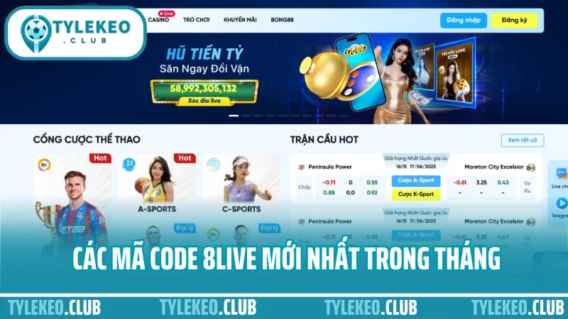 8live - sân chơi cá cược thể thao uy tín cho người mới 8 Các mã code 8live mới nhất trong tháng