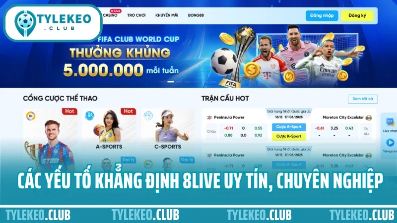 8live - sân chơi cá cược thể thao uy tín cho người mới 2 Các yếu tố khẳng định 8live uy tín, chuyên nghiệp
