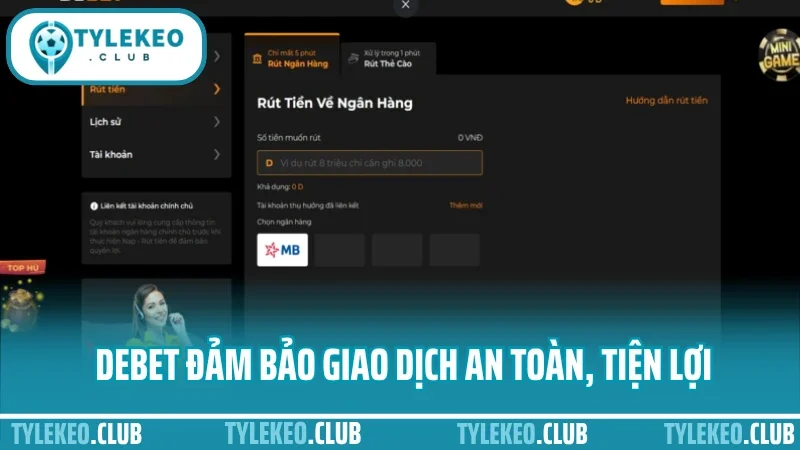 Debet - sân chơi cá cược thể thao an toàn và uy tín nhất 2025 4 Debet đảm bảo giao dịch an toàn, tiện lợi
