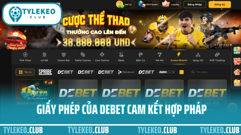Debet - sân chơi cá cược thể thao an toàn và uy tín nhất 2025 2 Giấy phép của debet cam kết hợp pháp