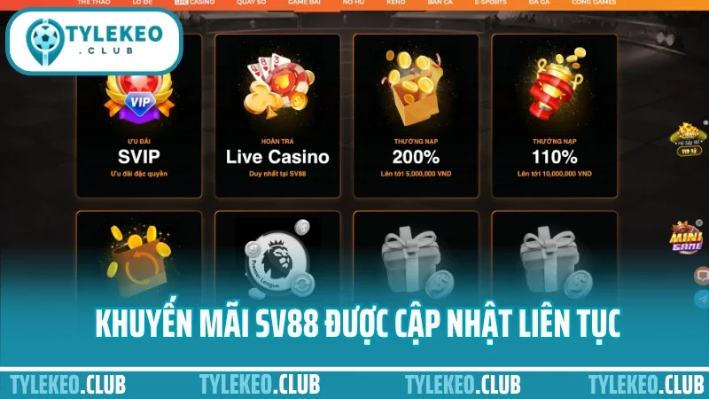 Sv88 - nền tảng cá cược thể thao số 1 hiện nay 9 Khuyến mãi trang cược sv88 được cập nhật liên tục