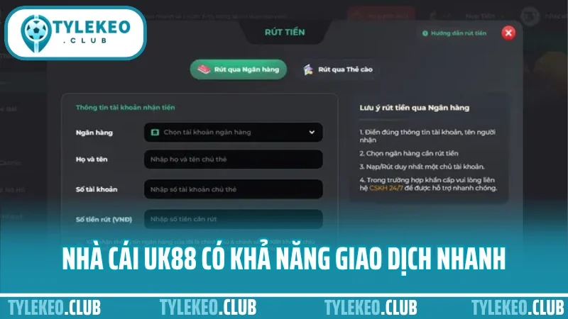 Uk88 - cổng cá cược thể thao được giới cao thủ lựa chọn 6 Nhà cái uk88 có khả năng giao dịch nhanh