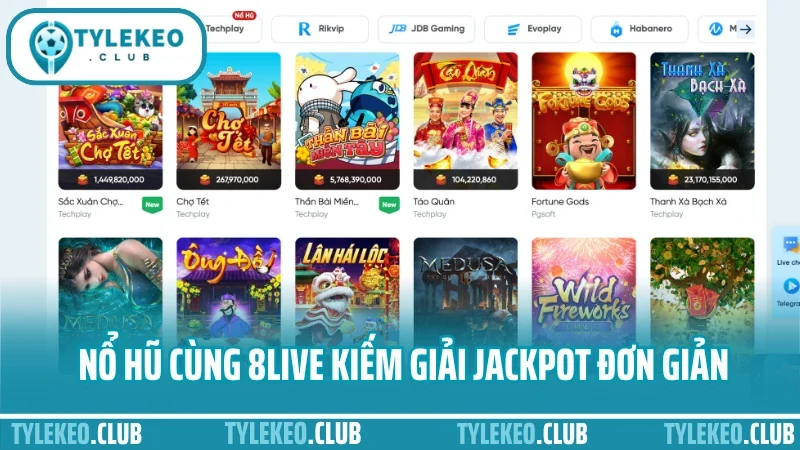 8live - sân chơi cá cược thể thao uy tín cho người mới 4 Nổ hũ cùng 8live kiếm giải jackpot đơn giản