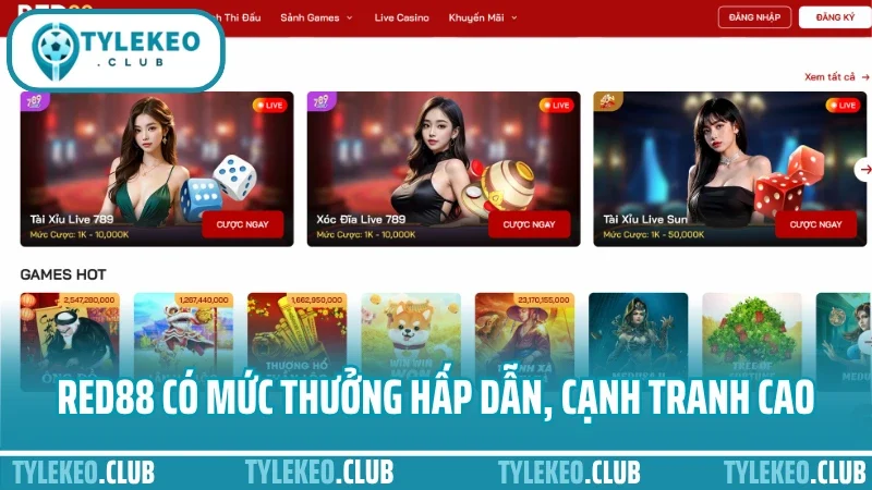 Red88 - uy tín cược thể thao với tỷ lệ hấp dẫn và minh bạch 3 Red88 có mức thưởng hấp dẫn, cạnh tranh cao