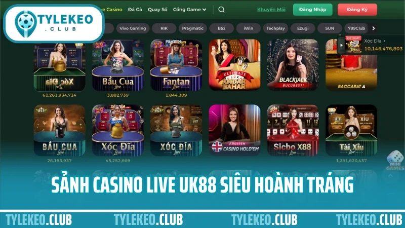 Uk88 - cổng cá cược thể thao được giới cao thủ lựa chọn 3 Sảnh casino live uk88 siêu hoành tráng
