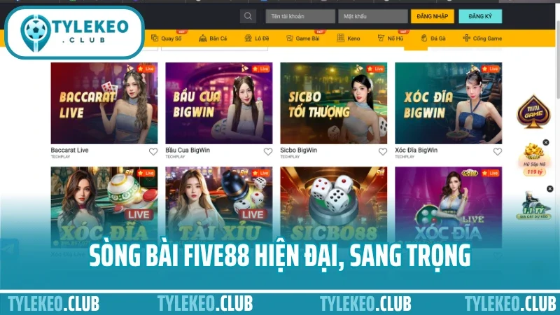 Five88 - nhà cái thể thao uy tín được dân cá cược tin dùng 4 Sòng bài five88 hiện đại, sang trọng