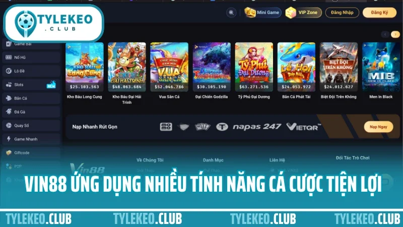 Vin88 - cổng thể thao cá cược uy tín với nhiều ưu đãi đặc biệt 4 Vin88 ứng dụng nhiều tính năng để cá cược tiện lợi
